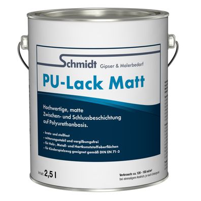 Schmidt PU-Lack matt ? Wasserbasierter Polyurethanlack für Holz,