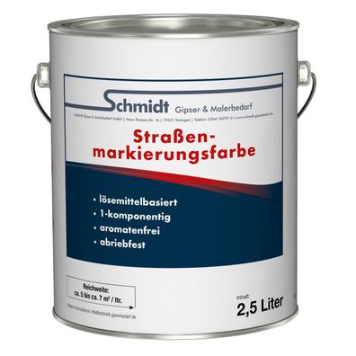 Schmidt Straßenmarkierungsfarbe abriebfest für Asphalt & Beton