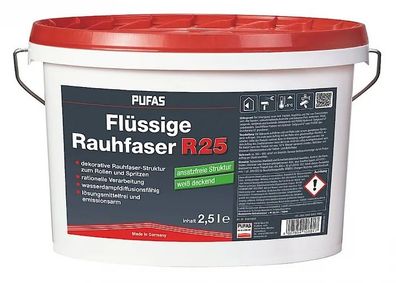 PUFAS Flüssige Rauhfaser R25 ? Roll- und Spritzstrukturfarbe mit