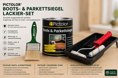 Pictolor® Boots- & Parkettsiegel Set | Pinsel & Walzenset