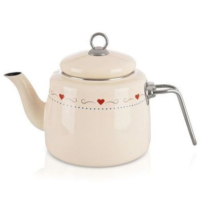 TONCA 1,6 l cremefarbener Emaille-Wasserkocher