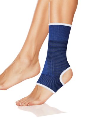 Sportbandage Fußgelenkschutz elastisch blau - Größe: S