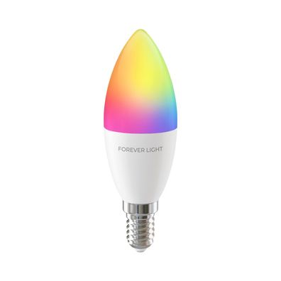 Forever Light LED Lampe RGB E14 C37 5W 500lm Neutralweiß 4000 K Energieklasse F