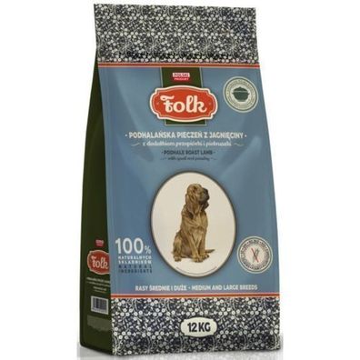 Trockenfutter für Hunde FOLK Podhale Röstlamm 12KG