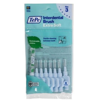 TePe Extra Soft Interdentalbürsten 0,6 mm Blau 8er Pack