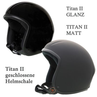 Titan2 Kulthelm Glänzend & Matt Schwarz Harley kleinster Jet Helm Jethelm Scorp