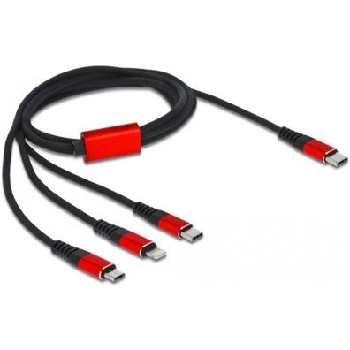 Delock DELOCK USB Ladekabel 3 in 1 USB/C -> Lightning/Type-C/Micro