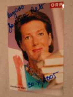 ORF Fernsehmoderatorin Barbara Rett - handsigniertes Autogramm!!!