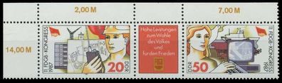 DDR Zusammendruck Nr WZd708 postfrisch 3ER STR ECKE-OLI X0B5126