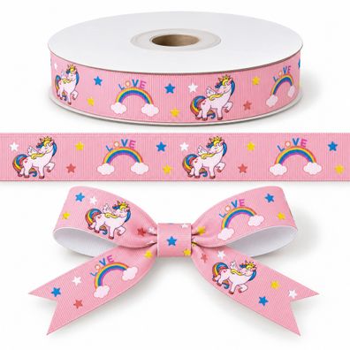 Ripsband 25mm Einhorn, 10 Meter