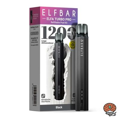 ELFBAR Elfa Turbo PRO Refillable Pod KIT, wiederbefüllbares Podsystem, Black