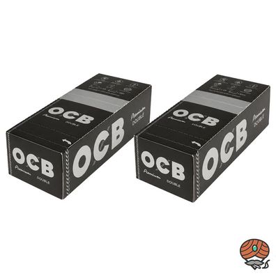 2 Boxen OCB Schwarz kurz Premium Double Papers à 25 Hefte mit je 100 Blatt
