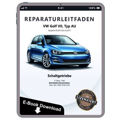 VW Golf 7 Typ AU 2015-2017 5 Gang Schaltgetriebe 0A4 Reparaturanleitung eBook