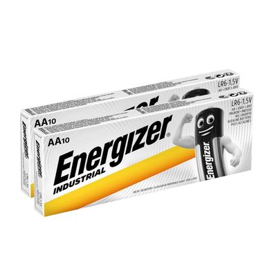 20 x Energizer Industrial AA Mignon Alkaline MN1500 LR6 1,5V im Karton