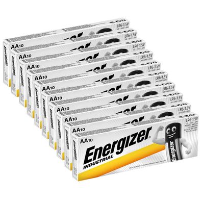 100 x Energizer Industrial AA Mignon Alkaline MN1500 LR6 1,5V im Karton