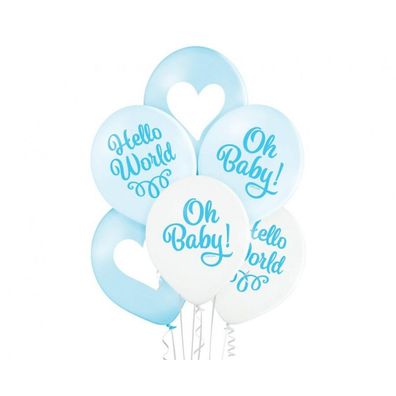 Baby Oh Boy Ballon, 6er Pack, 12 Zoll (30cm)