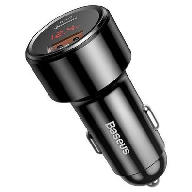 Baseus Magic Serie 45W USB-C PD & USB-A QC Auto-Ladegeraet - Schwarz