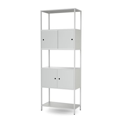 Schrank für das Büro, offene Fachböden, Metall, grau, 800 × 2200 × 400 mm