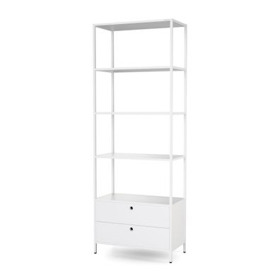 Büro-Regal für Ordner und Unterlagen offene Fachböden aus Metall, 800 × 2200 × 400 mm