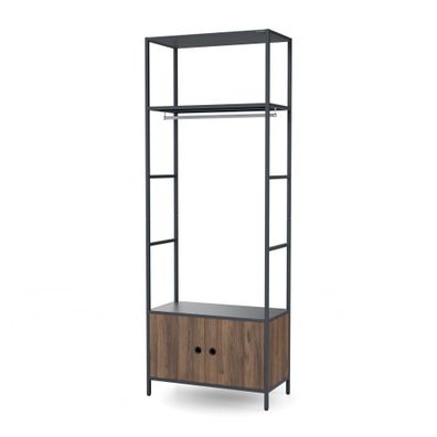 Büroregal mit Kleiderstange, für Empfangsbereiche, aus Metall, 800 × 2200 × 400 mm