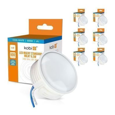 LED Insert Modul flach 600lm 230V 6,5W Kaltweiß 6000K 6 Stück für Einbaustrahler