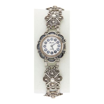 Trachtenuhr Fischer Silber 835 Damen Hadaufzug 25326726 Second Hand, wie neu