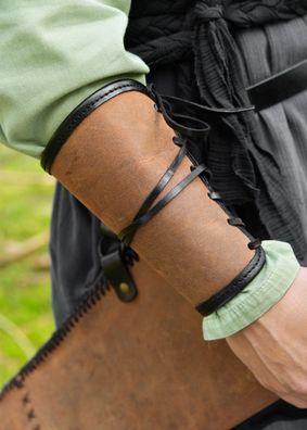 Armschutz aus Leder, Paar, braun