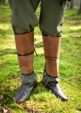 Beinschutz aus Leder, Paar, braun