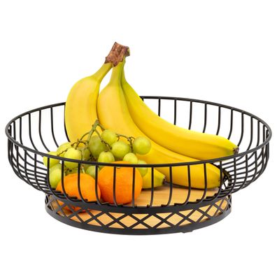bremermann Obstkorb, Obstschale rund, Ø ca. 33,5 cm, schwarz matt, Bambusboden