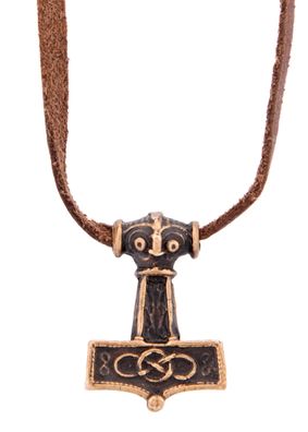 Kettenanhänger Thorshammer mit Knoten, Bronze