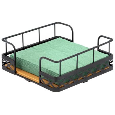 bremermann Serviettenhalter für 33x33 Servietten, aus Bambus mit Metallrand