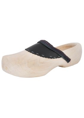 Westfälische Holzschuhe aus Pappel-Holz mit Lederkappe, paarweise gedrahtet