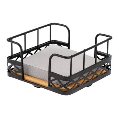 bremermann Serviettenhalter für 25x25 Servietten, aus Bambus mit Metallrand