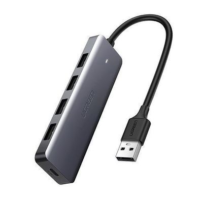 Ugreen 4-Port USB 3.2 Hub mit Micro-USB-Ladeanschluss, Grau (CM219 50985)