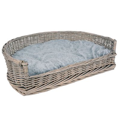 Sirocco Haustierkorb grau washed mit Kissen mittel