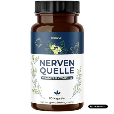 Nervenquelle Vitamin B Komplex Kapseln - Mit Vitamin B Komplex & Vitamin C - 60 Stk