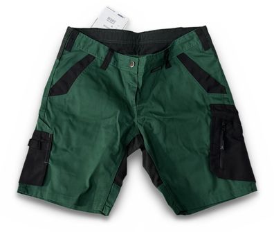 Planam Norit Damen Arbeitsshorts Cargoshorts grén schwarz Größe M