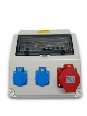 Herrselsam Wandverteiler 1x16A CEE 2x230V mit LS und FI IP44 Baustromverteiler