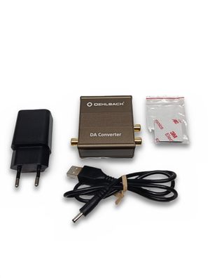 Oehlbach Digital-Analog-Wandler Koaxial Optisch Cinch Klinke Metallic Braun
