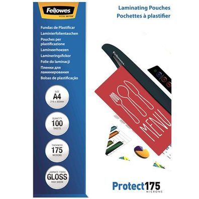 Fellowes Laminierfolien 175mic DIN-A4 - 100 Folien glossy 53087
