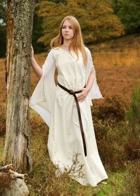 Mittelalter Kleid Ingrid mit Schnürung am Rücken, natur