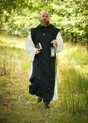 Mönchskutte Anselm, 2-in-1, natur - schwarz