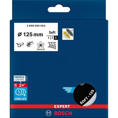 Bosch Expert Multiloch Universalstützteller, weich, ø125mm, M8 + 5/16", Schleifteller