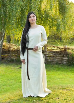 Schlichtes Wikinger Kleid Celeste, Wolle, natur