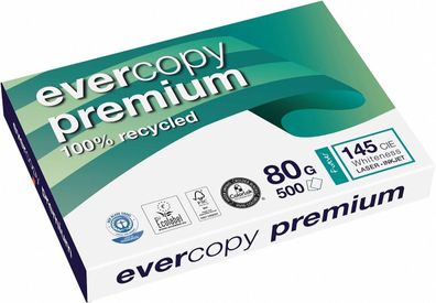 Clairefontaine 1904C - Ries Druckerpapier / Kopierpapier Evercopy Premium, Recycling