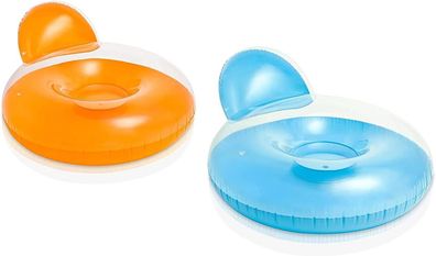 Intex Pillow-Back Lounge - Aufblasbarer Schwimmsessel - 137 x 122 cm - Farblich Sorti