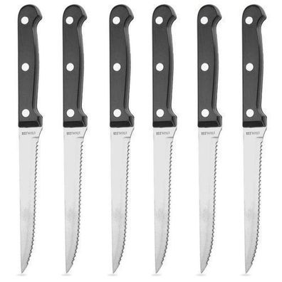 Steak- und Burgermesser aus Stahl, 21 cm, 6 Stück