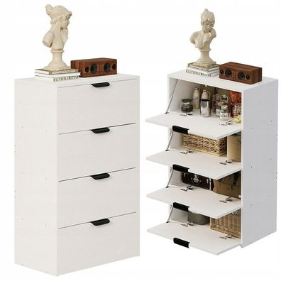Modernes, hohes, geschlossenes Bücherregal im Loft-Stil mit 4 Ablagen fürs Wohnzimmer