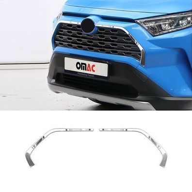 Kühlergrill Leisten Grillleisten für Toyota RAV4 2018-2025 Edelstahl Silber 2tlg