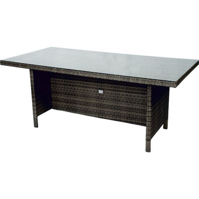 Tisch Tafel Kaffeetisch Esstisch Garten grau/ schwarz Tischplatte 160x90x74 cm
